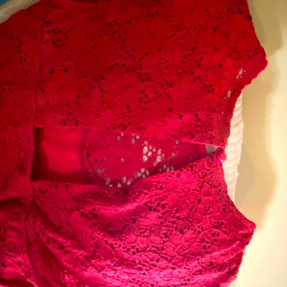 Red lace dress